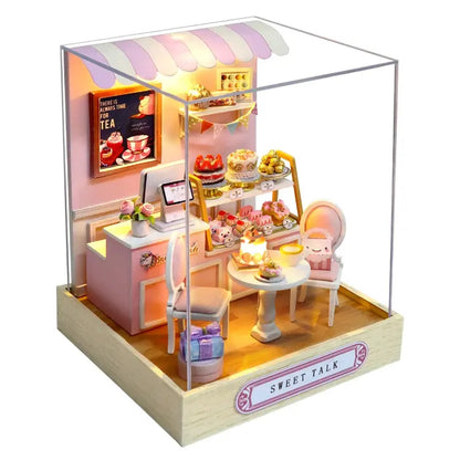 CUTEBEE DIY Doll House Miniature Dollhouse with Dust Cover  Furniture Toys for Children Birthday Gift - Eloy Royal