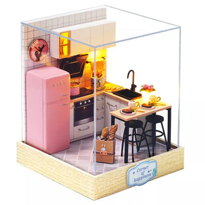 CUTEBEE DIY Doll House Miniature Dollhouse with Dust Cover  Furniture Toys for Children Birthday Gift - Eloy Royal