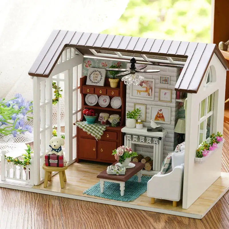 CUTEBEE Doll House Miniature DIY Dollhouse With Furnitures Wooden House Toys For Children  Holiday Times Z009 - Eloy Royal