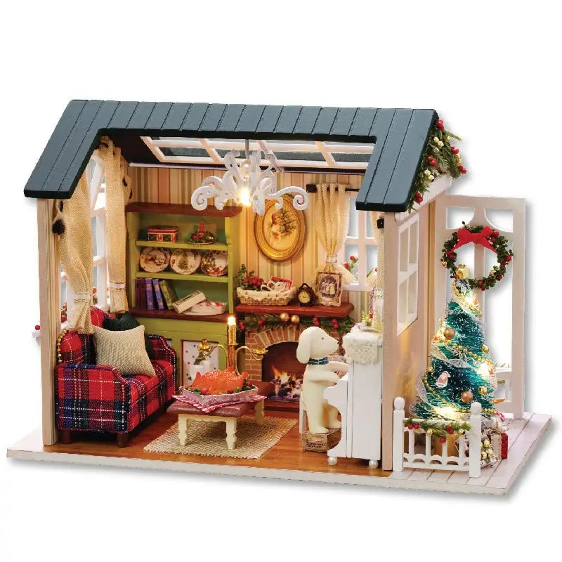 CUTEBEE Doll House Miniature DIY Dollhouse With Furnitures Wooden House Toys For Children  Holiday Times Z009 - Eloy Royal