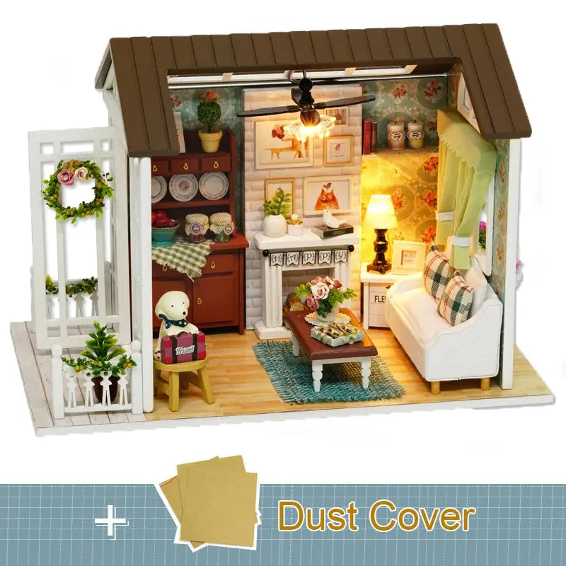 CUTEBEE Doll House Miniature DIY Dollhouse With Furnitures Wooden House Toys For Children  Holiday Times Z009 - Eloy Royal