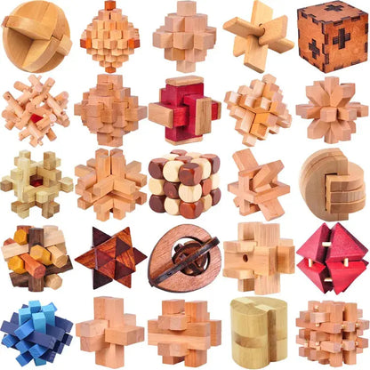 Classic Wooden Puzzle Mind Brain Teasers Burr Interlocking Puzzles Game Toys for Adults Children - Eloy Royal