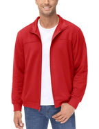 MAGCOMSEN Track Jackets For Men Baseball Jacket Casual Jackets Running Jacket With 2 Pockets Performance Stand Collar Athletic Jacket