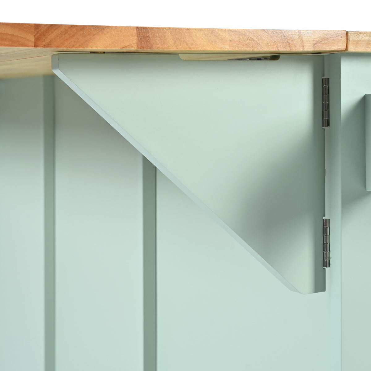 Novara Rubberwood Drop-Leaf Kitchen Island Cart, Mint Green
