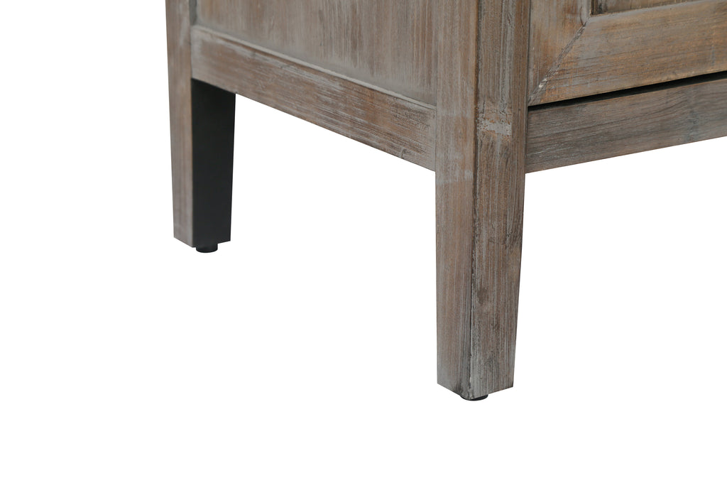 Grosvenor Twill-Panel Four-Door Sideboard, Antique Grey, 60 in