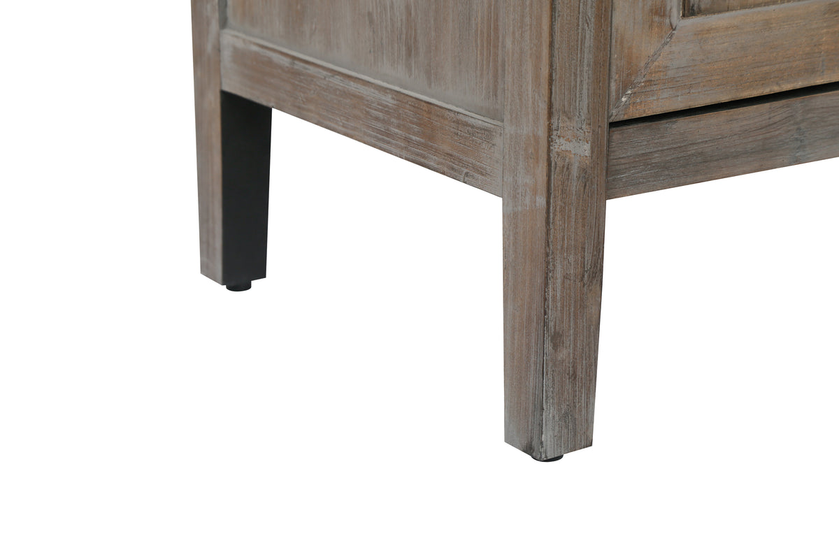 Grosvenor Twill-Panel Four-Door Sideboard, Antique Grey, 60 in
