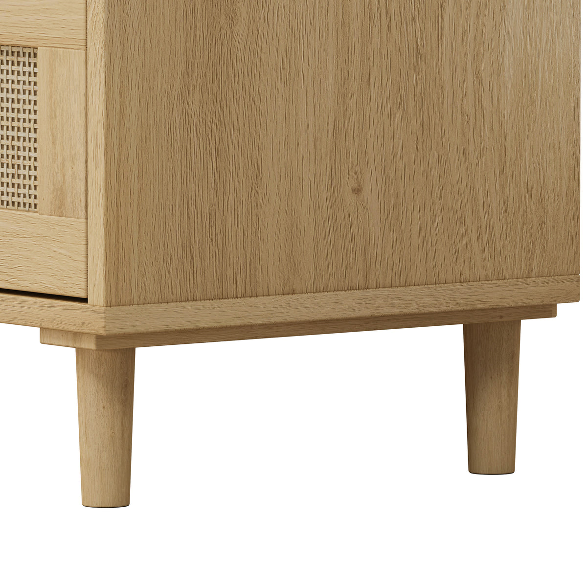 Nervi Rattan Three-Drawer Storage Cabinet, Oak, Set of 2