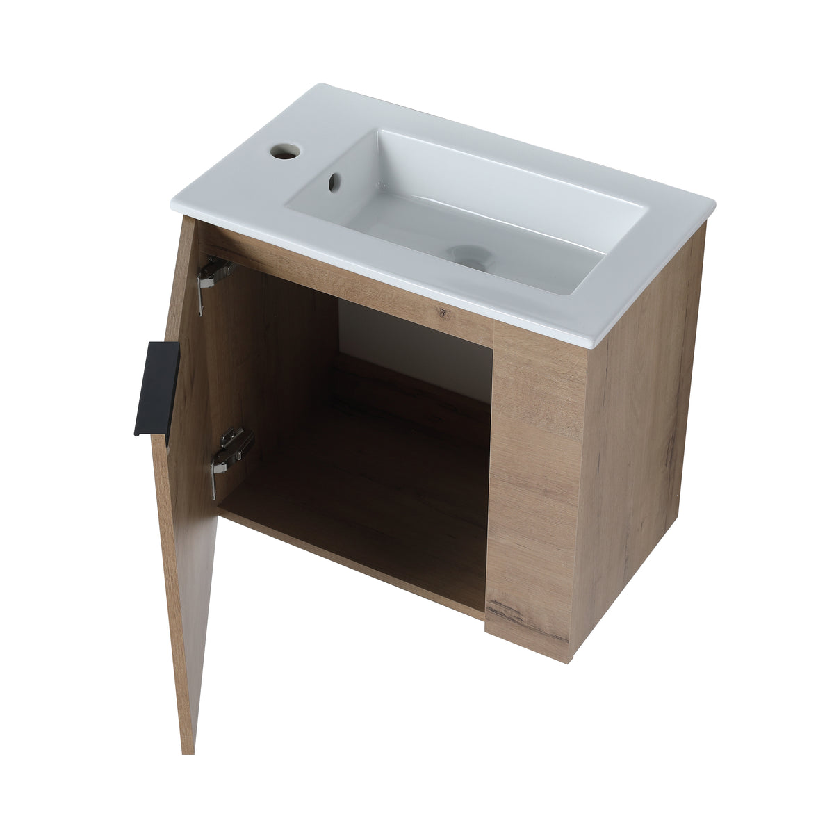 Idris Floating Bathroom Vanity with Sink, Imitation Oak, 22 in