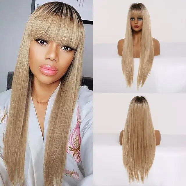 Synthetic Long Brown Wig - Eloy Royal