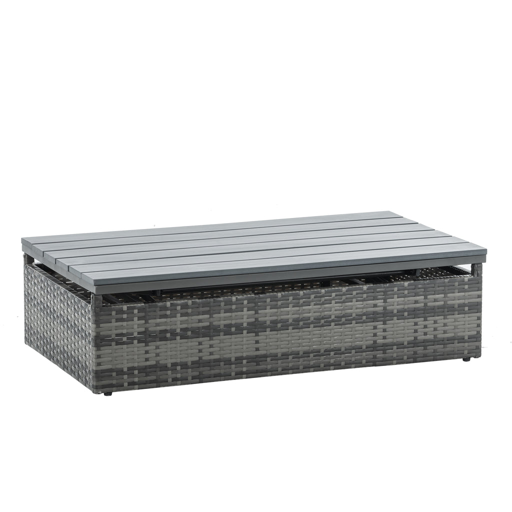 Alameda 5-Piece Wicker Set with Coffee Table, Dark Grey