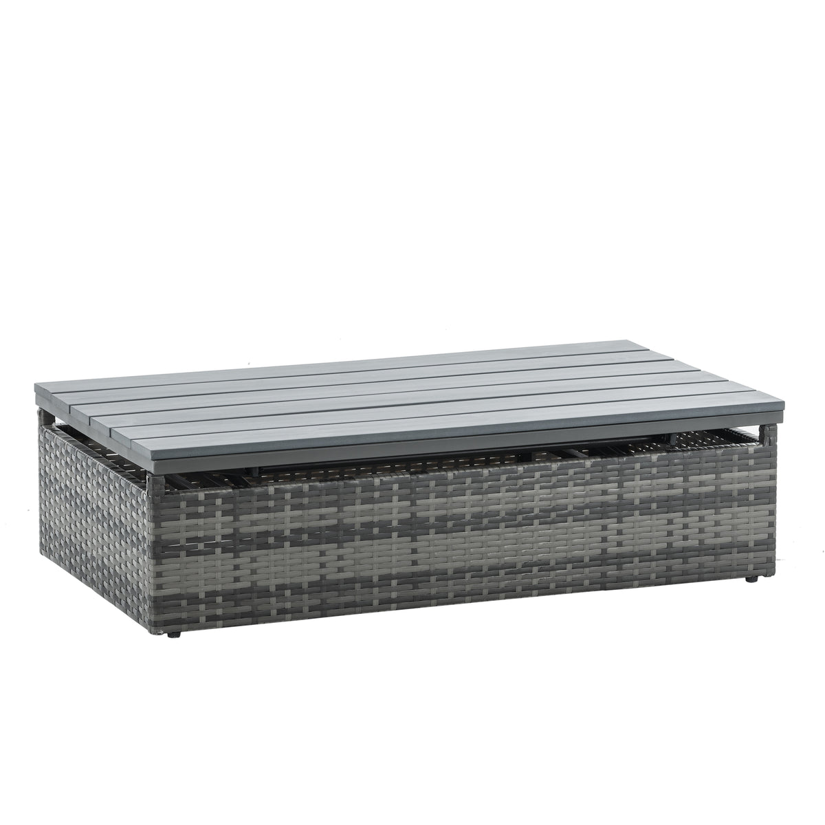 Alameda 5-Piece Wicker Set with Coffee Table, Dark Grey