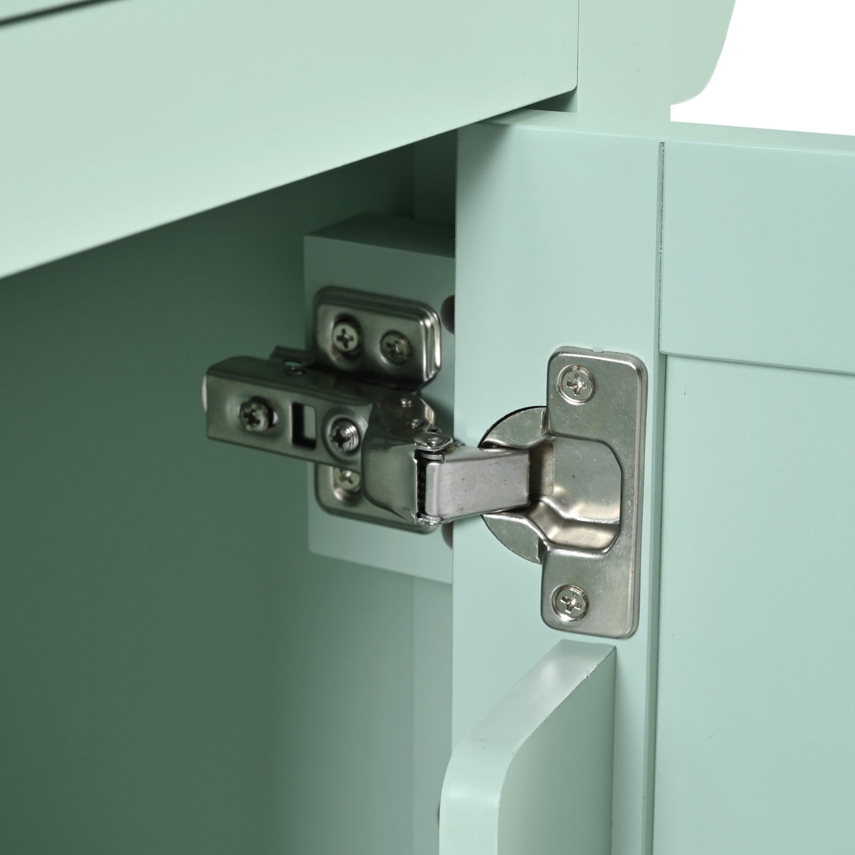 Novara Rubberwood Drop-Leaf Kitchen Island Cart, Mint Green