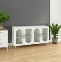 Odette antique white reeded-glass TV stand