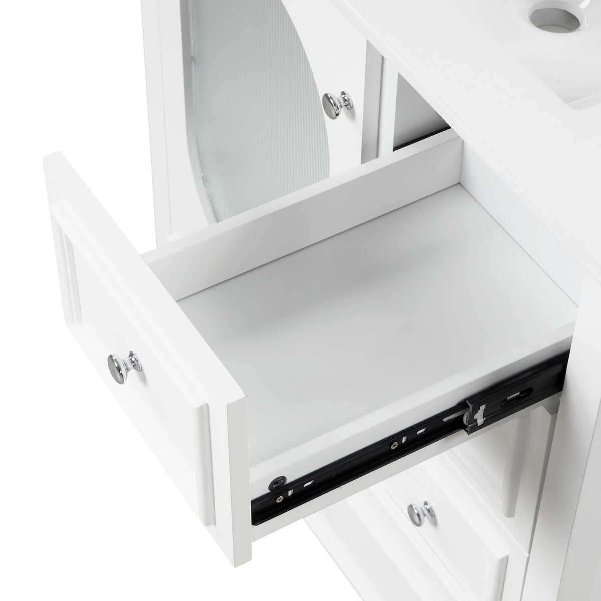 Giotto Three-Drawer Bathroom Vanity with Sink, White, 30 in