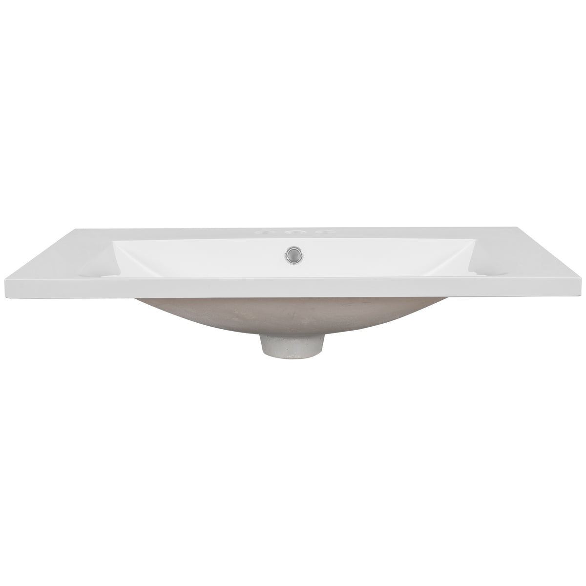 30" Single Bathroom Vanity Top with White Basin  3-Faucet Holes  Ceramic White