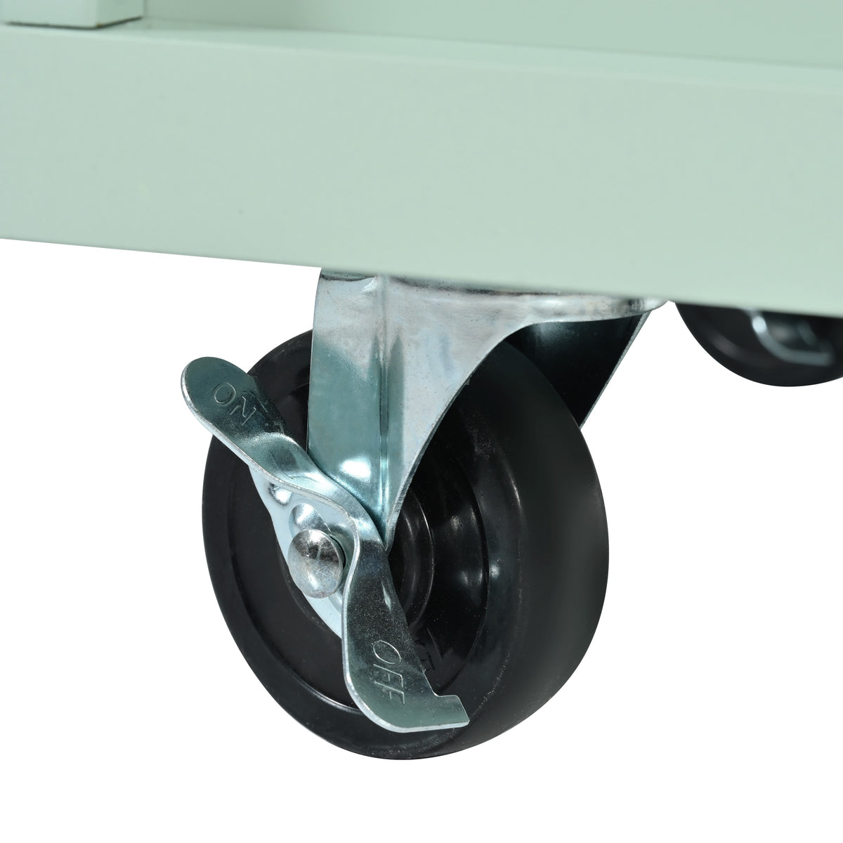 Novara Rubberwood Drop-Leaf Kitchen Island Cart, Mint Green