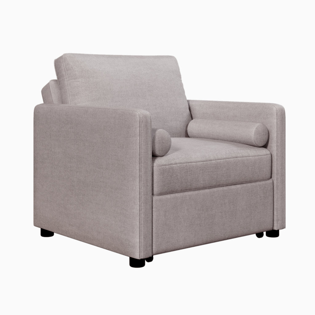 Delmont 3-in-1 Convertible Sleeper Chair, Tan Linen