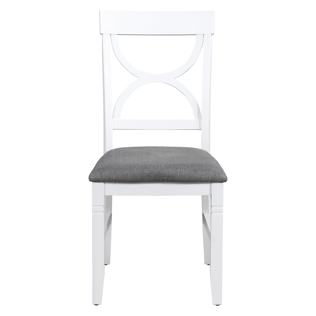 Tarragona 6-Piece Farmhouse Dining Set with Bench, Grey and White
