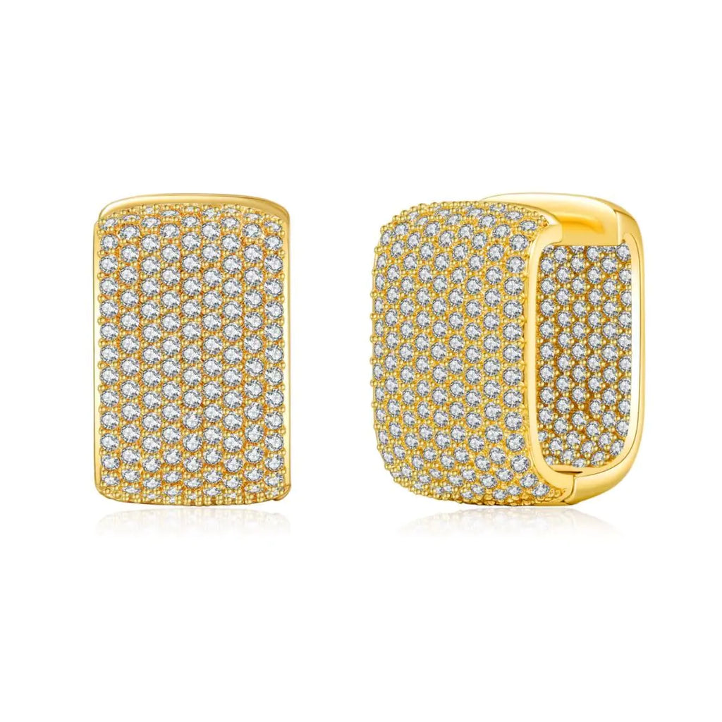 JZTJE Gold Cubic Zirconia Hoop Earrings For Women Trendy Chunky Gold Earrings Huggie Dainty Earrings Gold Jewelry Gifts For Women Hypoallergenic Earrings Gold Jewelry For Women Hoop Earring Gold A-1