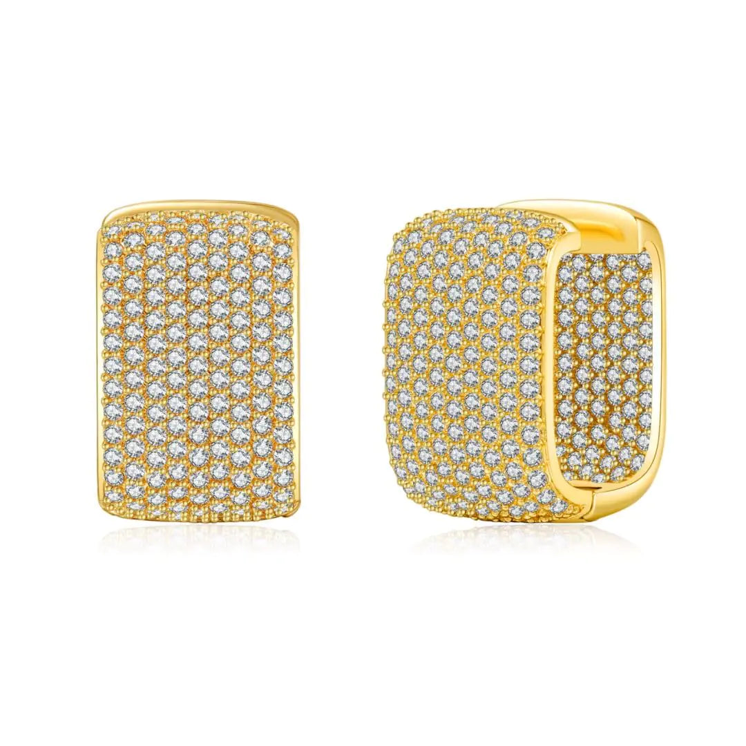 JZTJE Gold Cubic Zirconia Hoop Earrings For Women Trendy Chunky Gold Earrings Huggie Dainty Earrings Gold Jewelry Gifts For Women Hypoallergenic Earrings Gold Jewelry For Women Hoop Earring Gold A-1