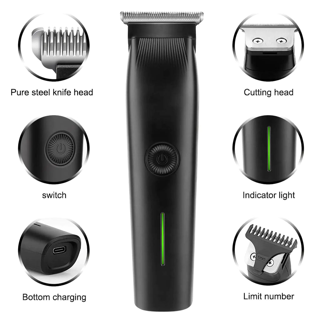 Beard Trimmer, 3 In 1 Hair Clippers And Mens Grooming Kit, Face, Nose, Ear Hair Trimmer - Black