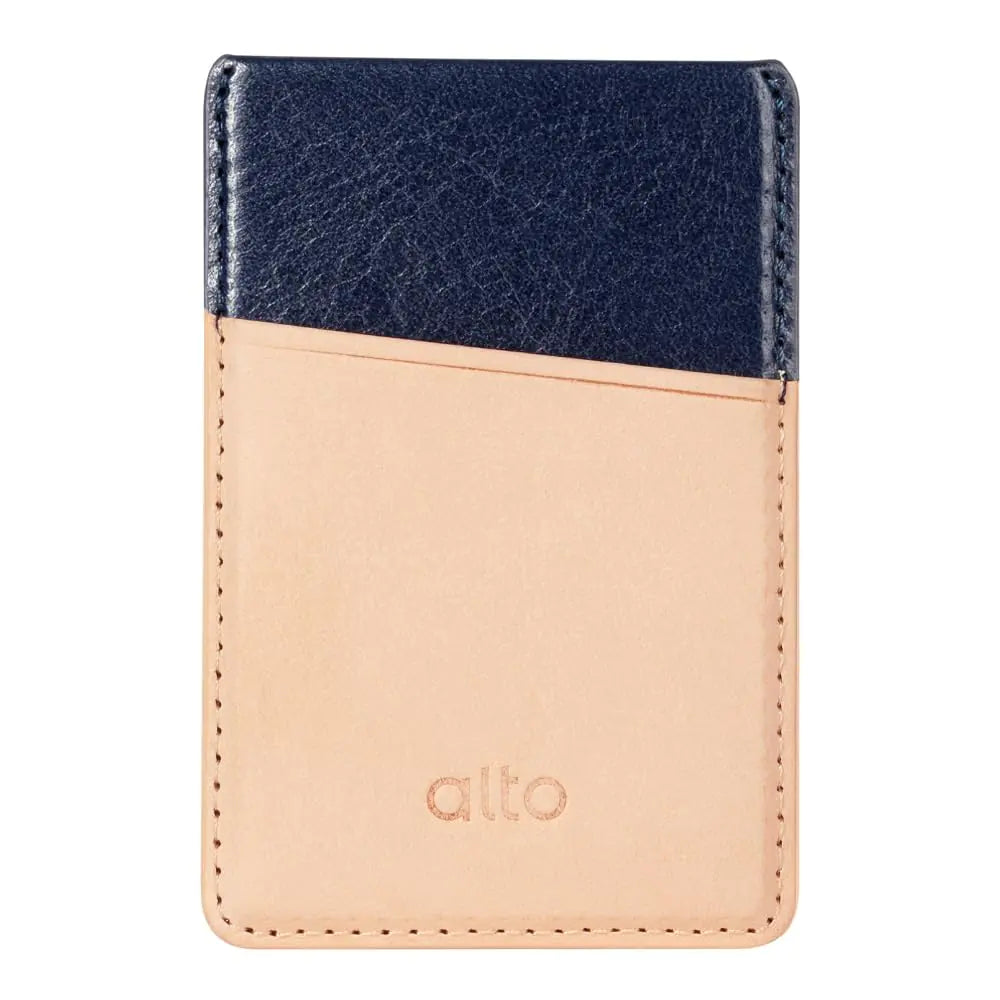 alto Leather Magnetic Wallet Case with Card Holder Compatible with MagSafe and iPhone 16 15 14 13 12 Series MagSafe Case MagSafe Accessories Magnetic Android Phone Cases (Blue/Original)