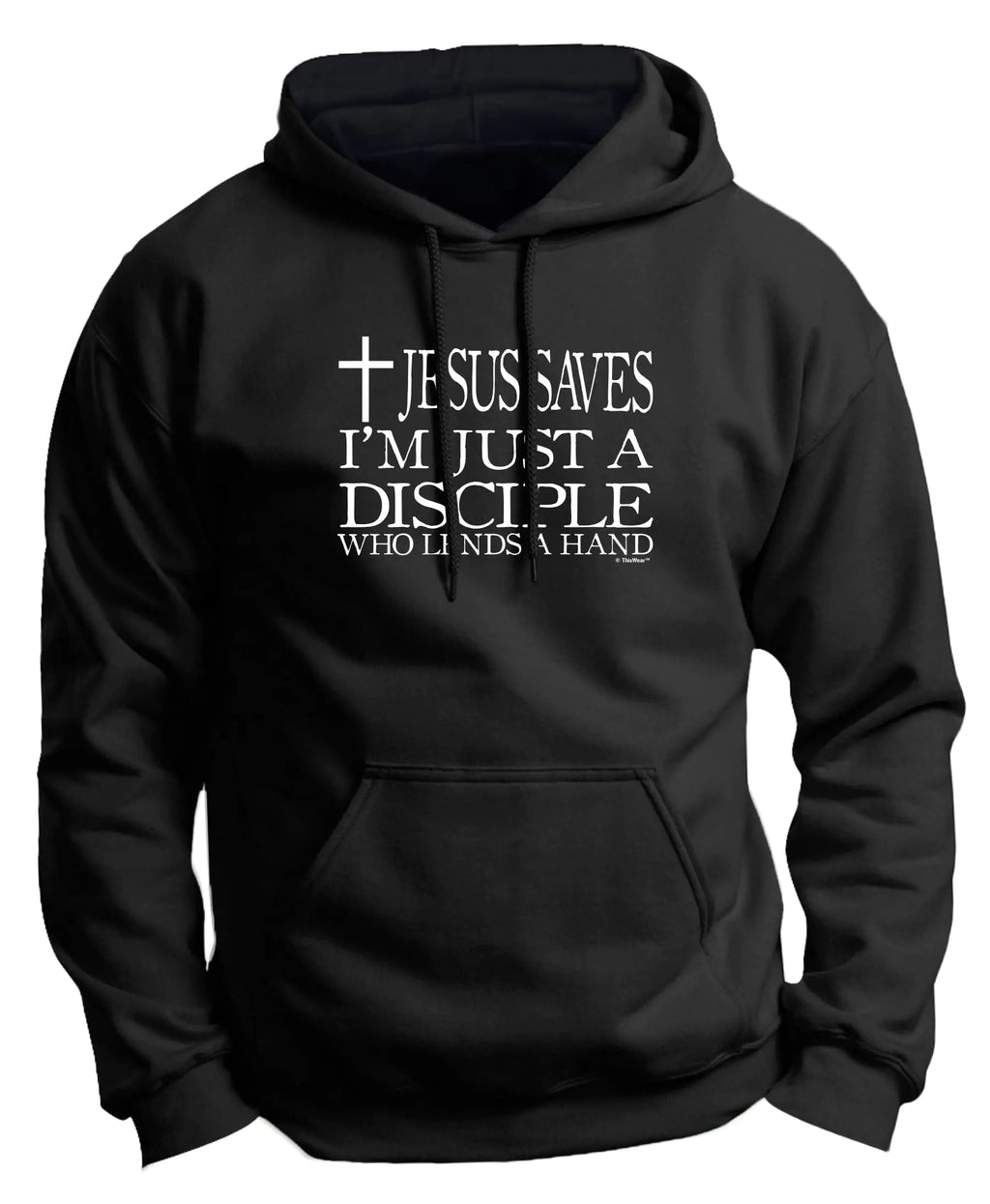 Christian Shirt for Women Jesus Saves Im Just Disciple Religious Christian Premium Hoodie Sweatshirt Small Black
