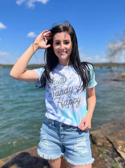 Salty Sandy Happy Tie Dye Tee