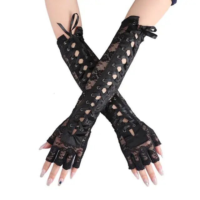 Elbow Length Half-finger Gloves - Eloy Royal