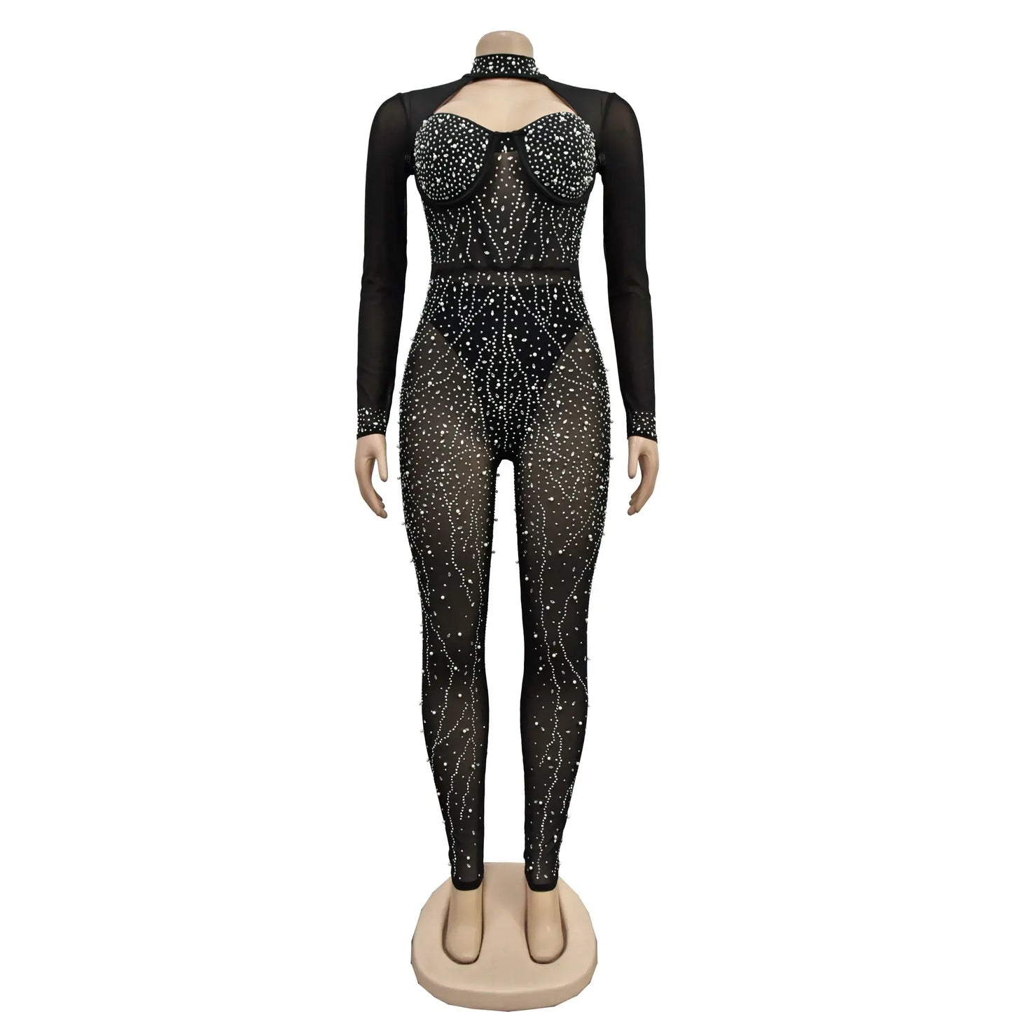 Sheer MeshSee Through Jumpsuit - Eloy Royal