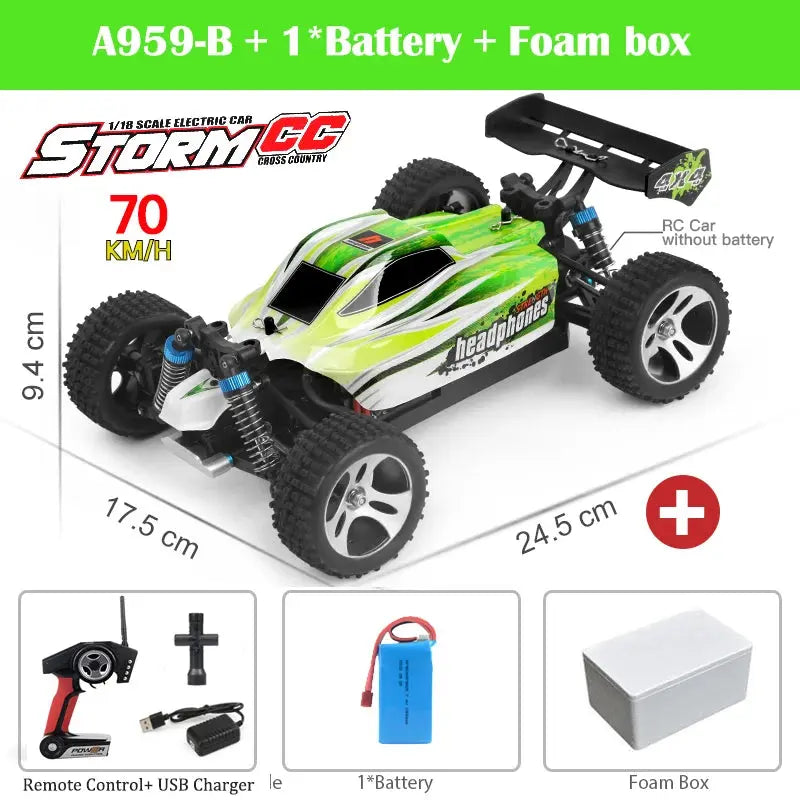 WLtoys 144001 A959-B A959 2.4G Racing RC Car 70KM/H 4WD Electric High Speed Car Off-Road Drift Remote Control Toys for Children - Eloy Royal