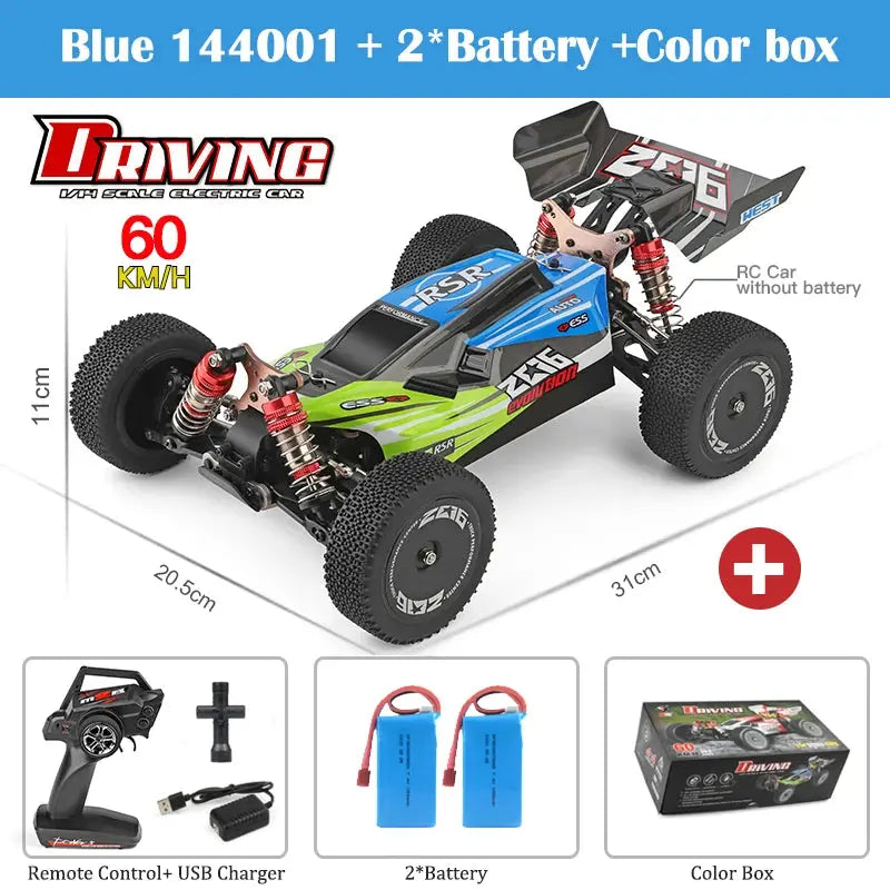 WLtoys 144001 A959-B A959 2.4G Racing RC Car 70KM/H 4WD Electric High Speed Car Off-Road Drift Remote Control Toys for Children - Eloy Royal