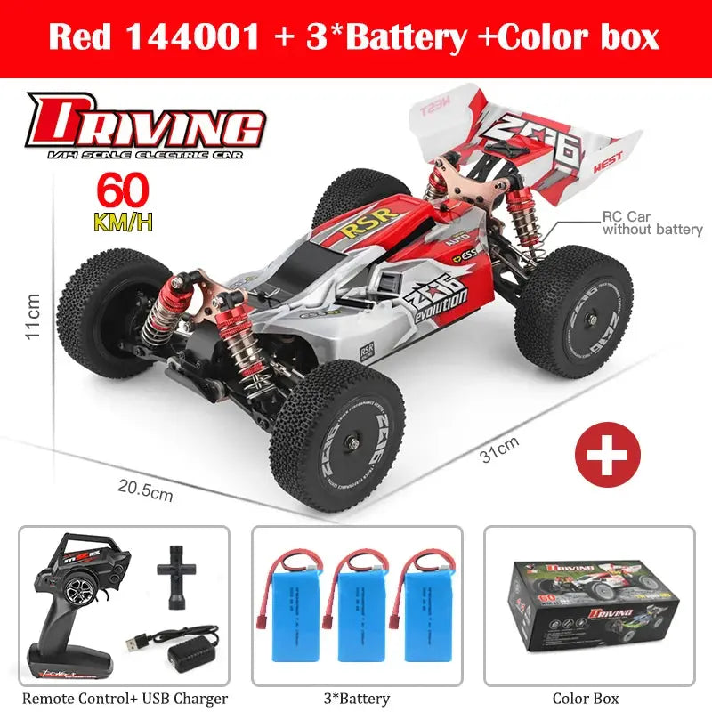 WLtoys 144001 A959-B A959 2.4G Racing RC Car 70KM/H 4WD Electric High Speed Car Off-Road Drift Remote Control Toys for Children - Eloy Royal