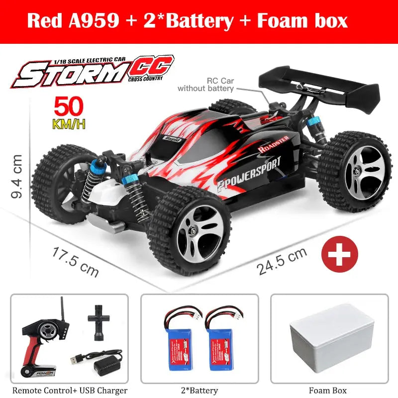 WLtoys 144001 A959-B A959 2.4G Racing RC Car 70KM/H 4WD Electric High Speed Car Off-Road Drift Remote Control Toys for Children - Eloy Royal