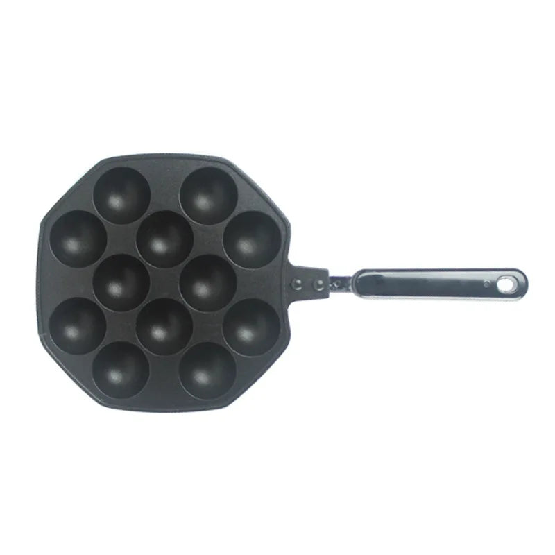 12 Cavities Aluminum Alloy Takoyaki Pan Takoyaki Maker Octopus Small Balls Baking Pan Home Cooking Tools Kitchenware Supplies - Eloy Royal