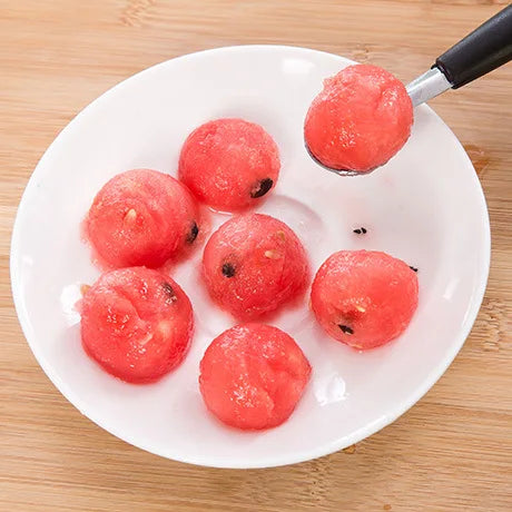 Ice Cream Dessert Sorbet Kitchenware Cook Tool Stalinless Steel Dual Double-end Melon Baller Scoop Fruit Spoon - Eloy Royal