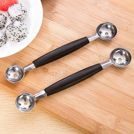 Ice Cream Dessert Sorbet Kitchenware Cook Tool Stalinless Steel Dual Double-end Melon Baller Scoop Fruit Spoon - Eloy Royal