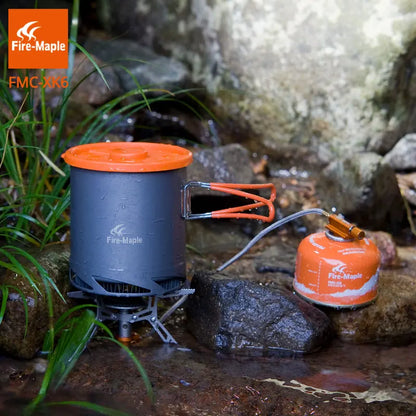 Fire Maple FMC-XK6  Heat Exchanger Pot 1L Foldable Cooking Pots with Mesh Bag Outdoor Camping Cookware - Eloy Royal