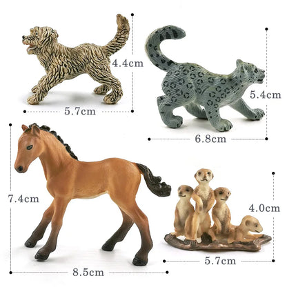 Swan Sheep Fox Deer Meerkat Snake Frog Cat Rat Rabbit Cow Pig Animal Model Action Figure Figurine Doll House Education Toy Gift - Eloy Royal