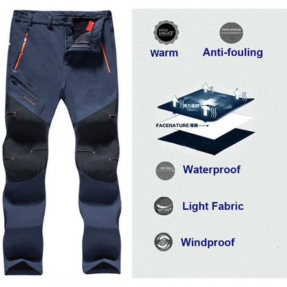 Men Winter Camping Hiking Tracksuit Climbing Skiing Suit Fish Hunting Waterproof Softshell Warm Outdoor Jackets Pants Trousers - Eloy Royal