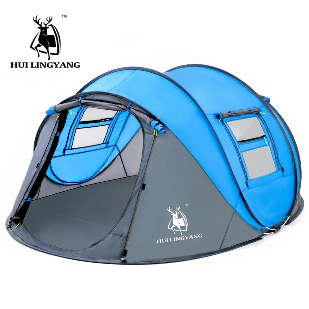 HUI LINGYANG throw tent outdoor automatic tents throwing pop up waterproof camping hiking tent waterproof large family tents - Eloy Royal