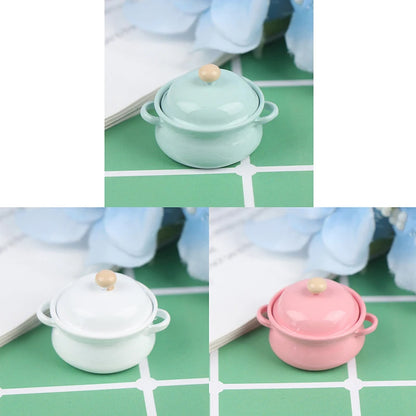 1Pcs 1/12 Dollhouse Miniature Accessories Mini Soup Pot with Food Simulation Kitchenware Model Toys for Doll House Decor - Eloy Royal