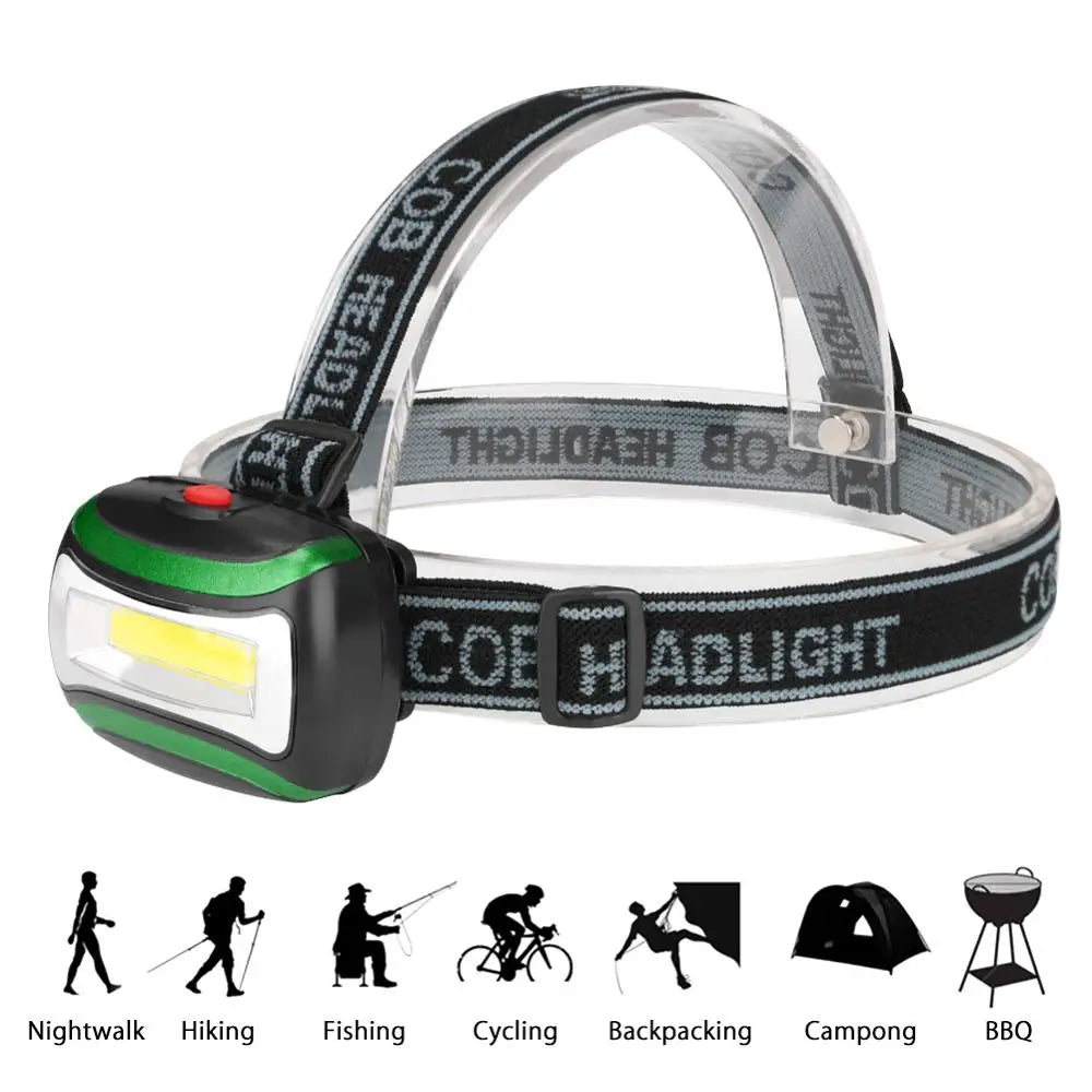 Mini COB LED Headlamp 4 Modes Waterproof Headlight Head Flashlight Torch Lanterna For Outdoor Camping Night Fishing - Eloy Royal