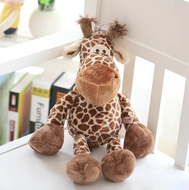 25CM Hot Sale Popular Lion Elephant Giraffe Monkey Stuffed Plush Doll Jungle Series Stuffed Animal Toys for Kids Children Gift - Eloy Royal