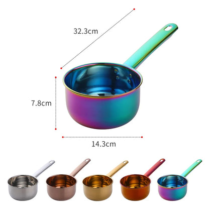 1/2PCS Multi-Purpose Stainless Steel Gold Water Scoop Spoon Long Handle Tableware Kitchenware Tool Non-stick Pan Noodle Milk Pot - Eloy Royal