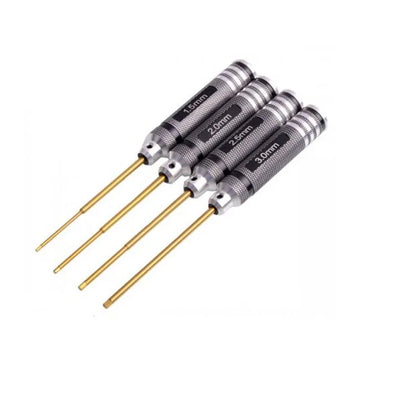 RC Tools 4 pcs hex screw driver set titanium plating hardened 1.5 2.0 2.5 3.0mm screwdriver For RC helicopter Boat Car toys - Eloy Royal