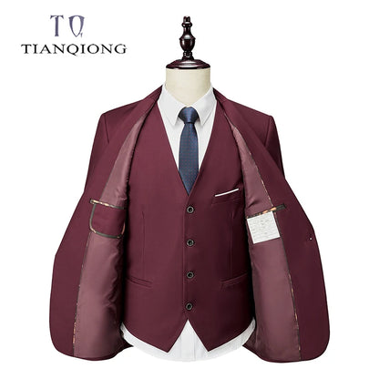 Men Suit 2024 Spring and Autumn High Quality Custom Business Suit Three-piece Slim Large Size Multi-color Suit Two-button Suit