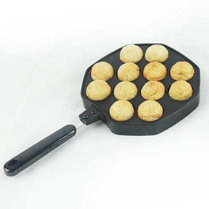 12 Cavities Aluminum Alloy Takoyaki Pan Takoyaki Maker Octopus Small Balls Baking Pan Home Cooking Tools Kitchenware Supplies - Eloy Royal