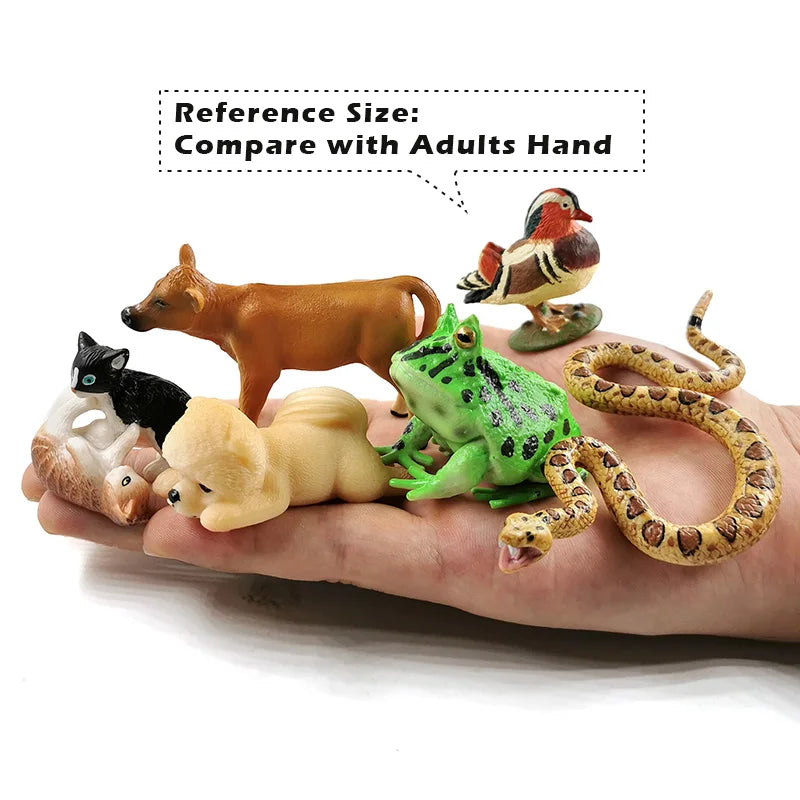 Swan Sheep Fox Deer Meerkat Snake Frog Cat Rat Rabbit Cow Pig Animal Model Action Figure Figurine Doll House Education Toy Gift - Eloy Royal