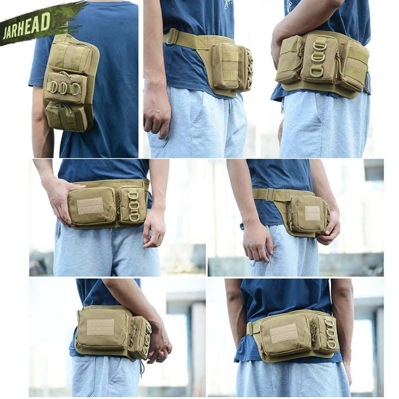 Tactical Waterproof Men Waist Pack Hiking nylon Waist Bag Outdoor Army Military Hunting Sports Climbing Camping Waist Pockets - Eloy Royal